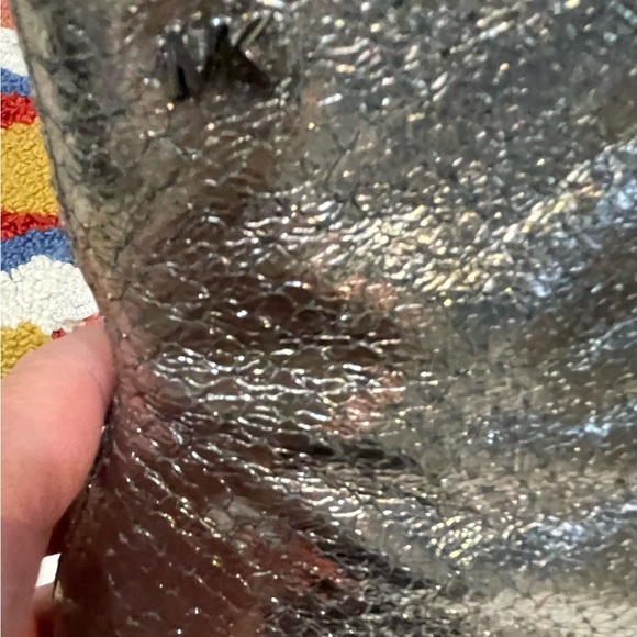 Michael Kors Blaine Metallic Embossed Leather in silver. - Picture 3 of 4